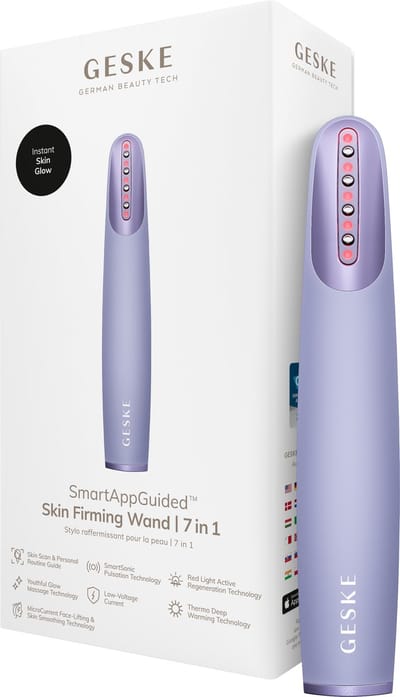 GESKE Skin Firming Wand | 7 in 1 | Anti-aging | MicroCurrent Facelift | Huidverzorging | Rimpels verwijderen voor een stevige huid | Gezichtsversteviger | Rode LED Light Technology