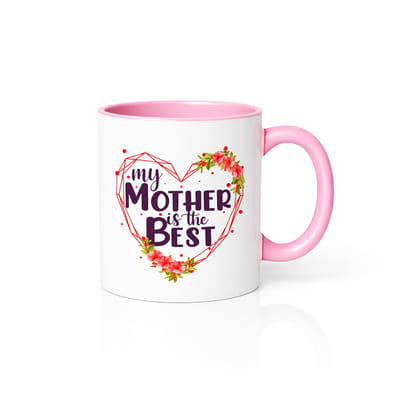 Beste Moeder Ooit Mok - My Mother is the Best - Roze Oor & Binnenkant - Keramiek - 330 ml - Moederdag Cadeau