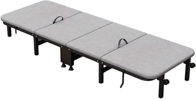 Opvouwbaar campingbed - Slaapwieg volwassenen - Buiten ontspannen - Met zwenkwielen - 184 cm lang - Grijs