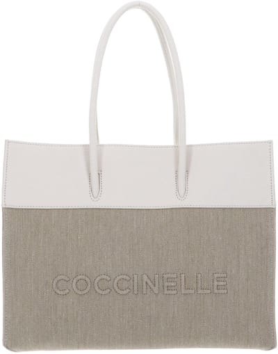 COCCINELLE Handtas Myrtha Canvas Handbag Natural / Blanco Beige