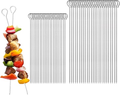 Set van 120 Roulade Naalden - RVS Vlees Spiesjes met Oog en Scherpe Punt voor Perfecte Roulades, 9 cm, Ideaal voor Barbecue en Grillen