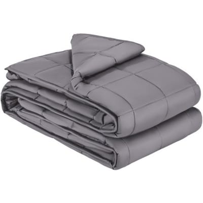 VEVOR verzwaarde deken, 11,5 kg, therapiedeken 2032 x 2210 mm, kingsize, zware katoenen deken met glasparels, voor volwassenen met een gewicht van 113-140 kg, angst- en stressverlichting, grijs