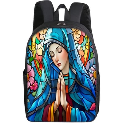 Eenvoudige Stijl Maagd Maria Print Enkellaags Rugzak voor Jongens/Meisjes Kinderen Beste Cadeaus 2D Platte Cartoon Schooltassen