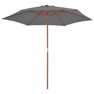 vidaXL - Parasol - met - houten - paal - 270 - cm - antraciet