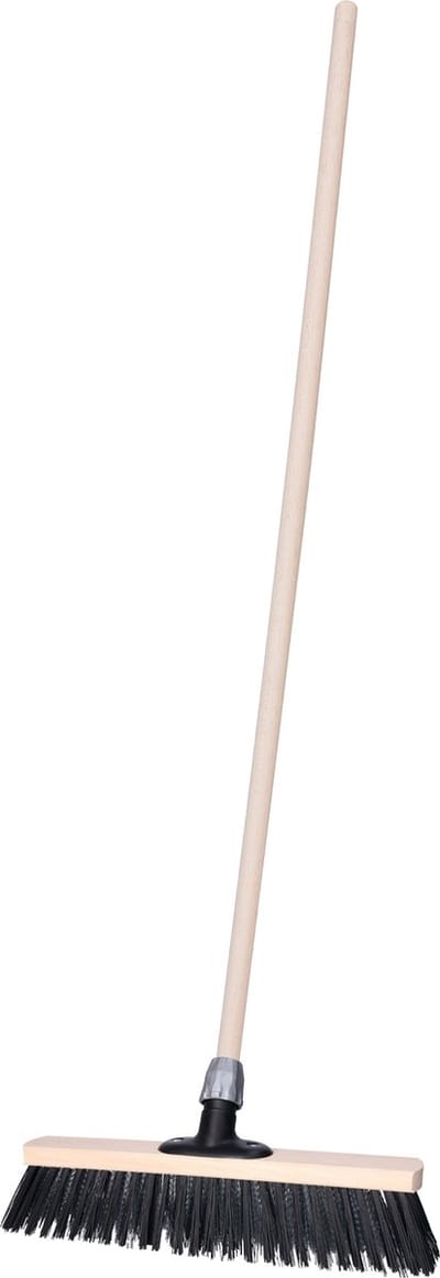 Brumag Straatbezem Metalmaster voor buiten - Kop 40 cm met staaldraad en vezels - Houten steel van 140 cm