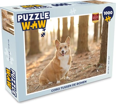 Puzzel Corgi tussen de bomen - Legpuzzel - Puzzel 1000 stukjes volwassenen