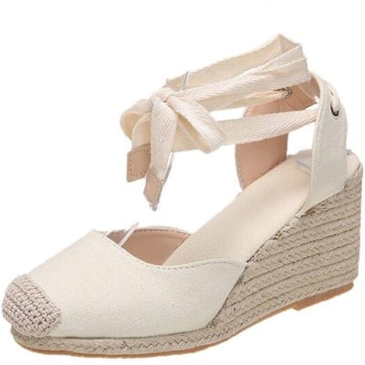 Nieuwe Dames Espadrille Enkelband Sandalen Voor Comfortabele Slippers Dames Vrouwen Casual Schoenen Ademende Linnen Hennep Canvas Pumps 39 wit