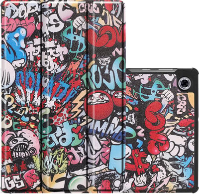 Hoes - Geschikt voor Lenovo Tab M10 FHD Plus (2e / 2nd Generatie) - Dun & Stevig - Trifold Bookcase - Hard Cover - Hardcover Book Case - Tablet Hoesje - Graffity