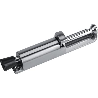 Heavy Duty Zinklegering Zacht Rubber Voet Veerbelast Makkelijk Op Te Stappen Deurstopper Houder Zilver