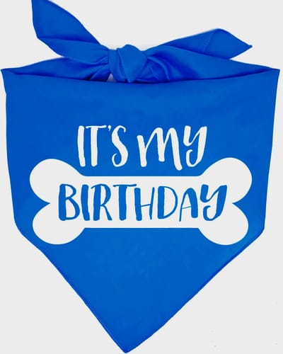 Honden bandana It's my Birthday blauw - hond - bandana - verjaardag - birthday