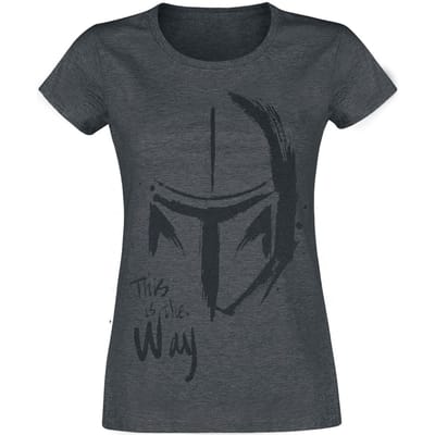 Star Wars - Disney T-shirt - The Mandalorian - This Is The Way - S tot XXL - voor Vrouwen - antraciet