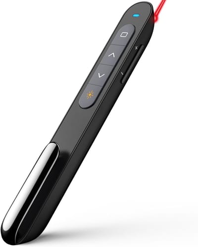EXCITAT 2.4G Multifunctionele draadloze presentator - met aanwijzer - Geschikt voor PowerPoint-presentaties, afstandsbediening, presentatieklikker, dia-advisering - Inclusief batterij