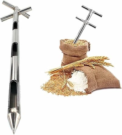 Materiaalbemonsteringssonde - Bulk sampler - Nauwkeurig monsters nemen - Roestvrijstalen constructie - Tot 2 meter - Zilverkleurig