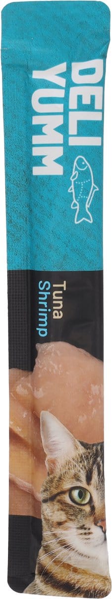 flamingo DELI YUMM kattensnack - tonijn en garnaal - 5 individuele zakjes - 5 x 14 gr -glutenvrij geen toegevoegde suiker - lekker