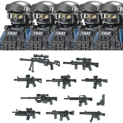 Militaire Figuren Mobiele Eenheid Soldaat Bouwstenen Stad Commando Unieke Krachten SWAT Wapens Vest Blokken Kinderspeelgoed Cadeau