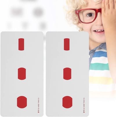 2 Scheelziencorrectiekaarten voor Amblyopie, Verbeter Visuele Waarneming met Waterdichte Training Kaarten van Gecoat Papier met Kleurrijke Balken