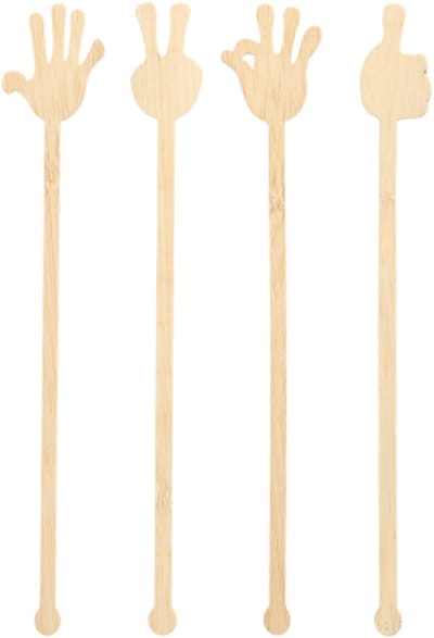 100 Roerstaafjes, bamboe "pure" 21 cm "Hands"