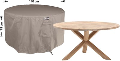 Raffles Covers Beschermhoes ronde tuintafel - ⌀ 100 H: 75 cm - RROUNDT100 - Waterdicht - Ademend - UV-bestendig - Elastisch rijgkoord - Beschermhoes tuinmeubelen - Tuintafelhoes