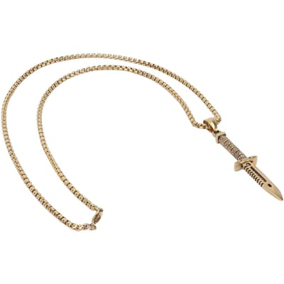Collier Pendentif Couteau pour Homme Collier Bijou Tendance pour Homme Accessoire Vêtement Couleur Acier beige
