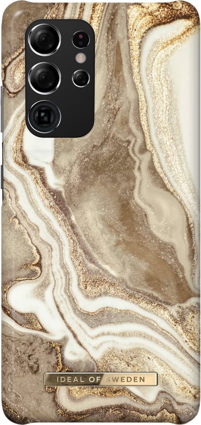 iDeal of Sweden hoesje voor Galaxy S21 Ultra - Hardcase Backcover - Fashion Case - Golden Sand Marble