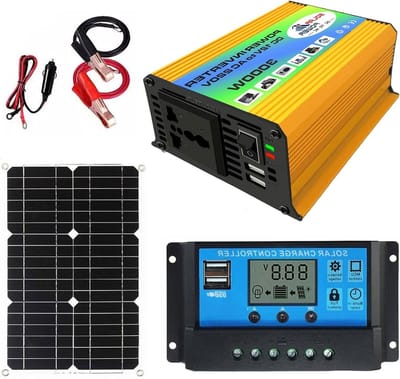 Off-Grid Zonnekit - Solar Energie Set - Kamperen en Thuis - 3000W Vermogen - 18W Paneel - Zwart