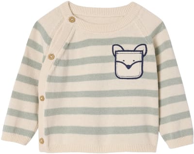 Vertbaudet Gestreepte trui voor pasgeborenen in tricot met sierzak
