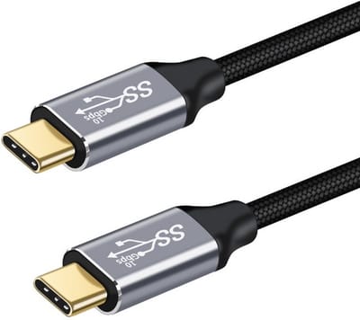 USB-C naar USB-C kabel - 100W Oplader en data kabel - 5A snellader - 10Gbps - 50 Centimeter - Oplaadkabel - geschikt voor o.a. Laptop en Telefoon - zwart