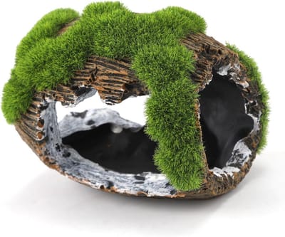 SnelShoppen - Broken Barrel Aquarium Decor - Resin Betta Fish Shelter Cave - Aquarium Ornaments voor Kleine Dieren - 8.5x6.5x7cm - Veilige Schuilplaat