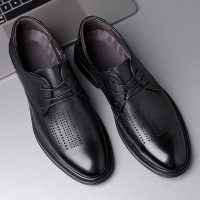 Zomer Heren Zakelijk Holle Leren Schoenen Heren Echt Leer Formeel Brits Bruiloft Schoenen 44 gray