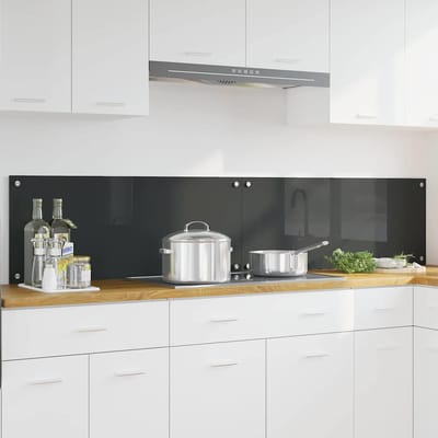 vidaXL - Keukenachterwand - 2 - st - Donkergrijs - 100 - x - 40 - cm - gehard - glas