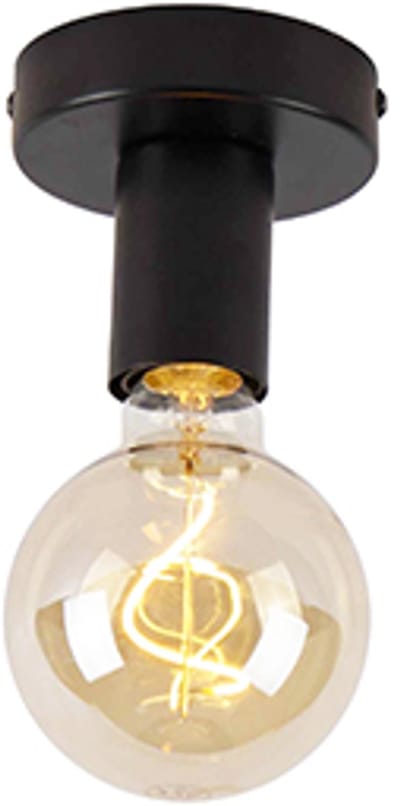 QAZQA facile - Moderne Plafondlamp - 1 lichts - Ø 10 cm - Zwart - Woonkamer | Slaapkamer | Keuken
