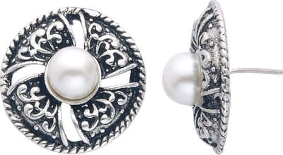 Behave - Dames oorstekers zilverkleur klassiek parel vintage stijl