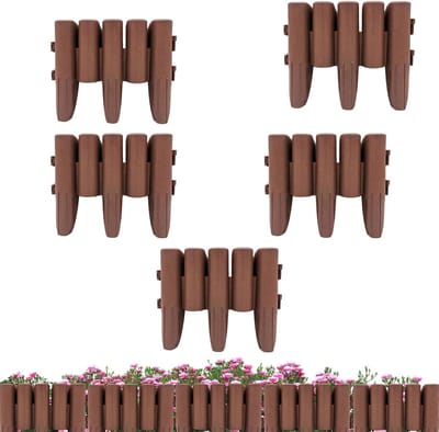 Tuinrand Afscheiding - Decoratieve Strip - Gazonrand Maken - Gereedschapsloze Montage - 5 Stuks - Zwart