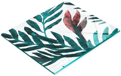 Stijlvol en duurzaam glazen bord met tropische plantenprint 60x52 cm