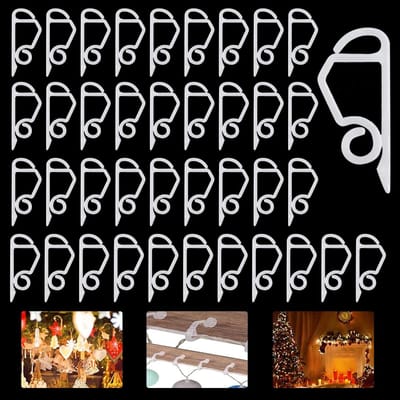 Dailygoods - kerstlichtclips - ophanghaken - voor buitengebruik - wit - multifunctioneel - ideaal voor feestdecoraties - geschikt voor diverse lampen
