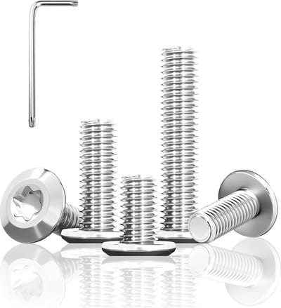 20x Platte Schroeven M8 x 40mm Roestvrij Staal Torx Binnenzeskant Volledig Schroefdraad