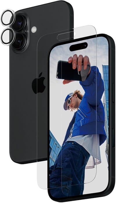 PanzerGlass ® 2-in-1 Bundle iPhone 16 Doorzichtige schermbeschermer Apple 1 stuk(s)