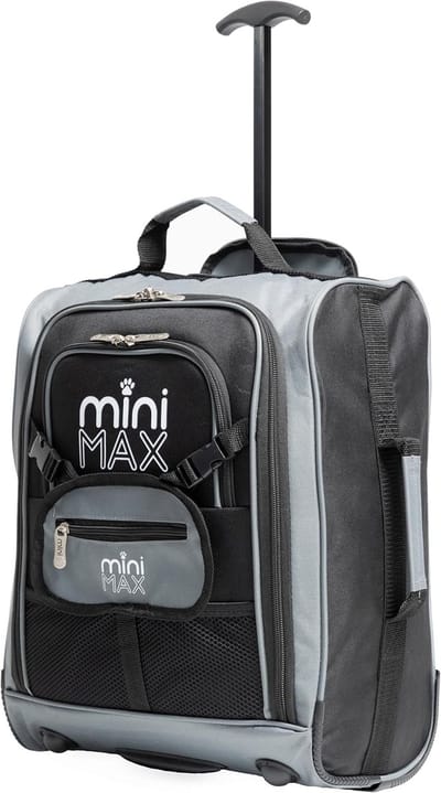 Handbagage voor Kinderen 45x35x20cm - Trolley en Rugzak in Één - Zwart