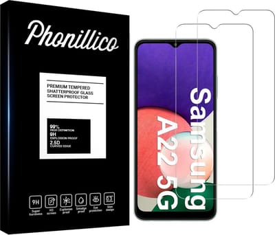 Screenprotector voor Samsung Galaxy A22 5G - 2 stuks Beschermglas van glas Transparante glazen schermbeschermfolie