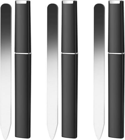 Nagelvijlen Set - Manicure Pedicure Vijlen - Nagels Vormgeven - Professionele Resultaten - 3 Stuks - Zwart