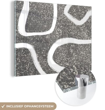 MuchoWow® Glasschilderij 120x90 cm - Schilderij acrylglas - Abstract - Minimalisme - Design - Foto op glas - Schilderijen