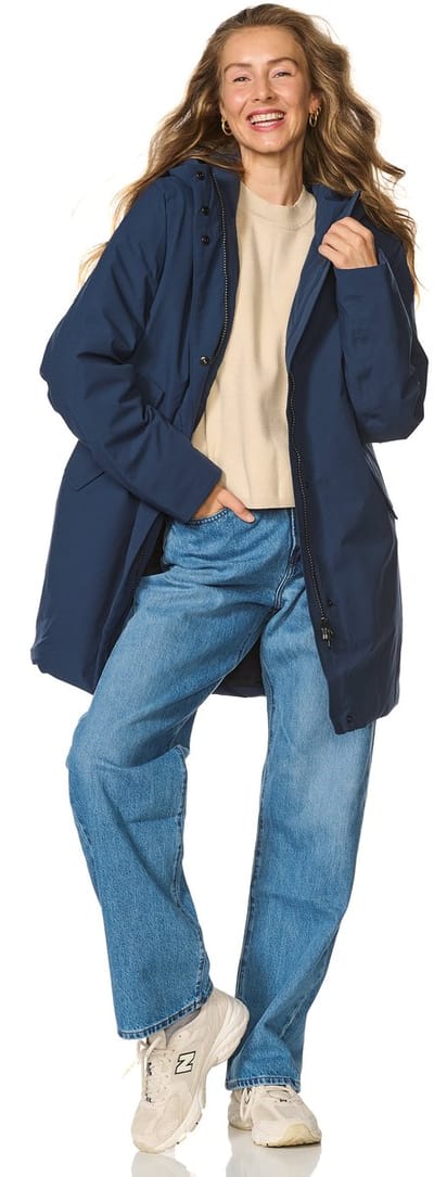 Happy Rainy Days Lange Regenjas Dames Chicago Blauw