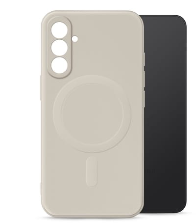 My Style Hoesje geschikt voor Samsung Galaxy A26 MagSafe Telefoonhoesje Flexibel TPU | My Style Protective Flex Backcover | Geschikt voor MagSafe | Geschikt voor Draadloos Opladen met Magnetische Ring | Geschikt voor MagSafe Case - Antique White |