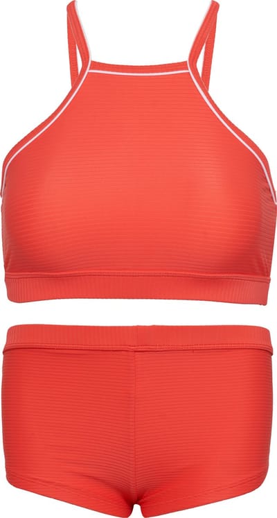 Bikini hipster broekje en crop top met racerback - Oranje 128-134