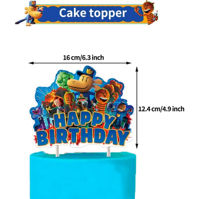 Dog Man thema Verjaardag Feest achtergrond banner taarttopper Ballonnen Babyborrel ontworpen voor kinderen Verjaardag Feest Benodigdheden Cadeau blue