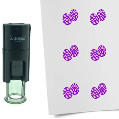 CombiCraft Stempel Paaseieren 10mm rond - paarse inkt