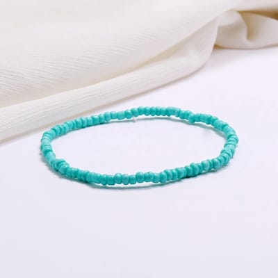 Leerella Schitterende Kralen Enkelband Lichtblauw- Perfect Cadeau voor Verjaardagen, Valentijnsdag, Moederdag & Meer! Kies uit 17 Prachtige Kleur Opties!" 21cm
