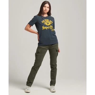 Superdry Vintage Pride & Craft T-shirt Met Korte Mouwen Blauw S Vrouw