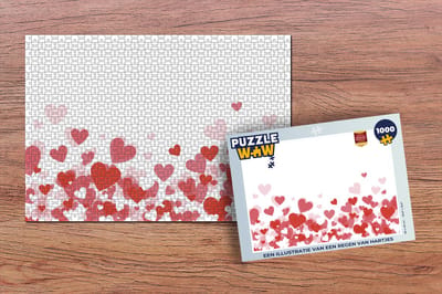 Puzzel Een illustratie van een regen van hartjes - Legpuzzel - Puzzel 1000 stukjes volwassenen