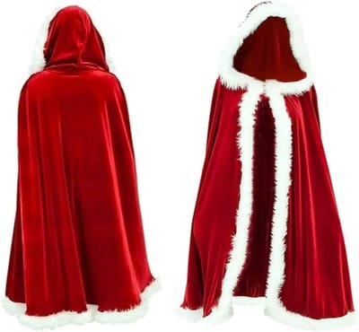 Dames Kerstkostuum met Cape, Perfect voor Feestjes en Cosplay, Inclusief Kerst Cloak en Accessoires